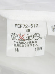 ロゴ刺繍ノバチェックライン七分袖シャツ ホワイト/ベージュ