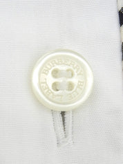 ロゴ刺繍ノバチェックライン七分袖シャツ ホワイト/ベージュ