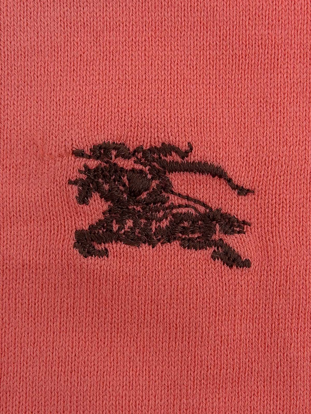 ロゴ刺繍チェックフリルノースリーブトップス コーラルピンク