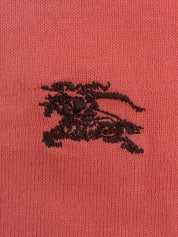 ロゴ刺繍チェックフリルノースリーブトップス コーラルピンク