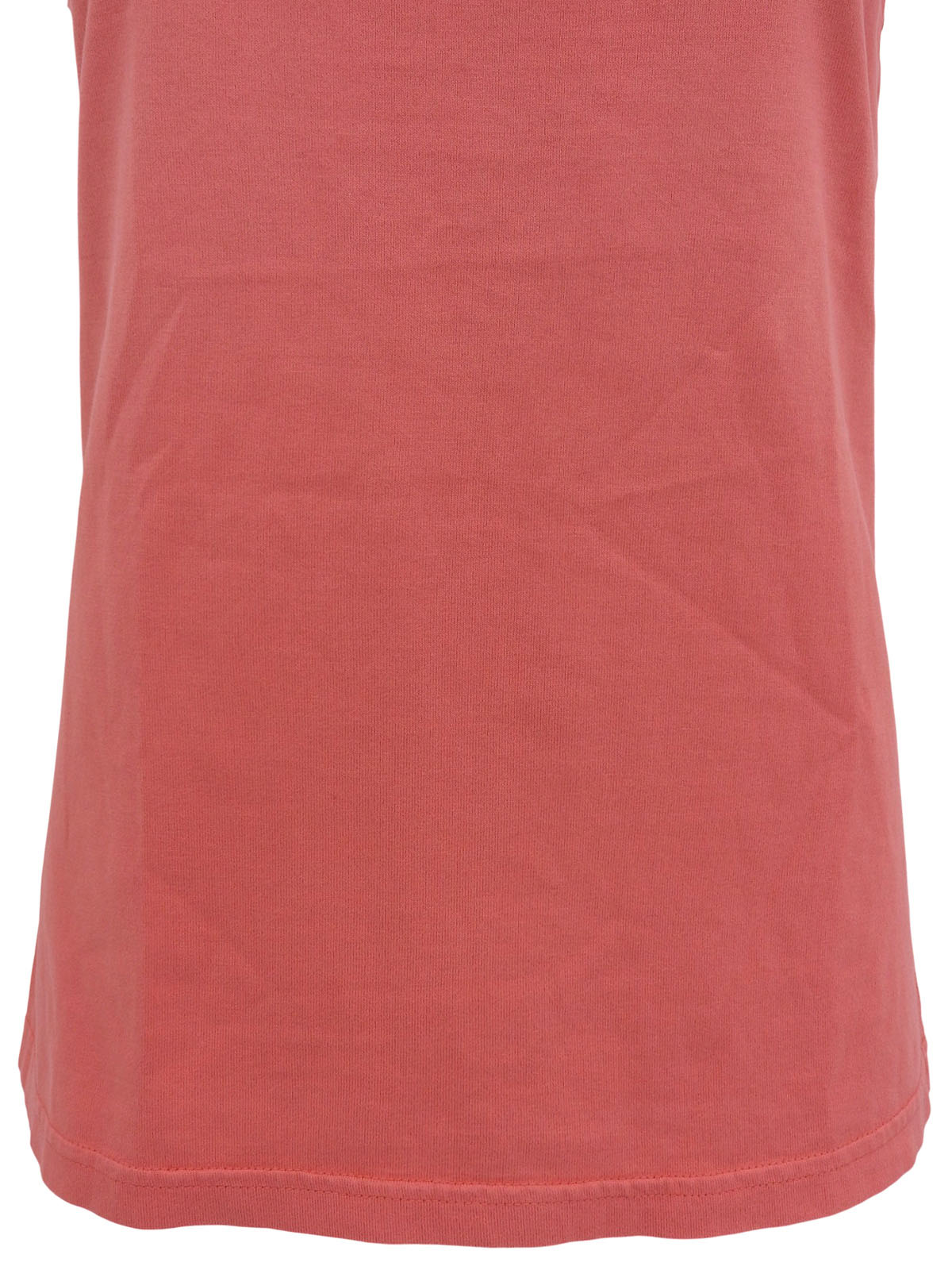 ロゴ刺繍チェックフリルノースリーブトップス コーラルピンク