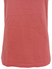 ロゴ刺繍チェックフリルノースリーブトップス コーラルピンク