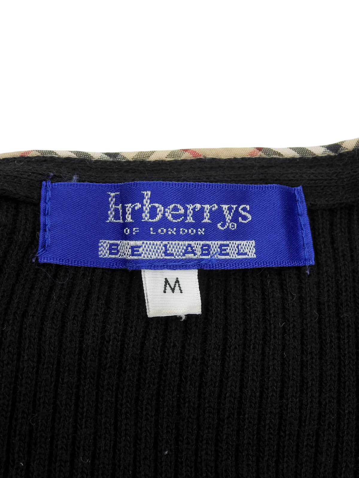 ノバチェックトリムデザインカーディガン ブラック