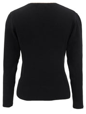 ノバチェックトリムデザインカーディガン ブラック