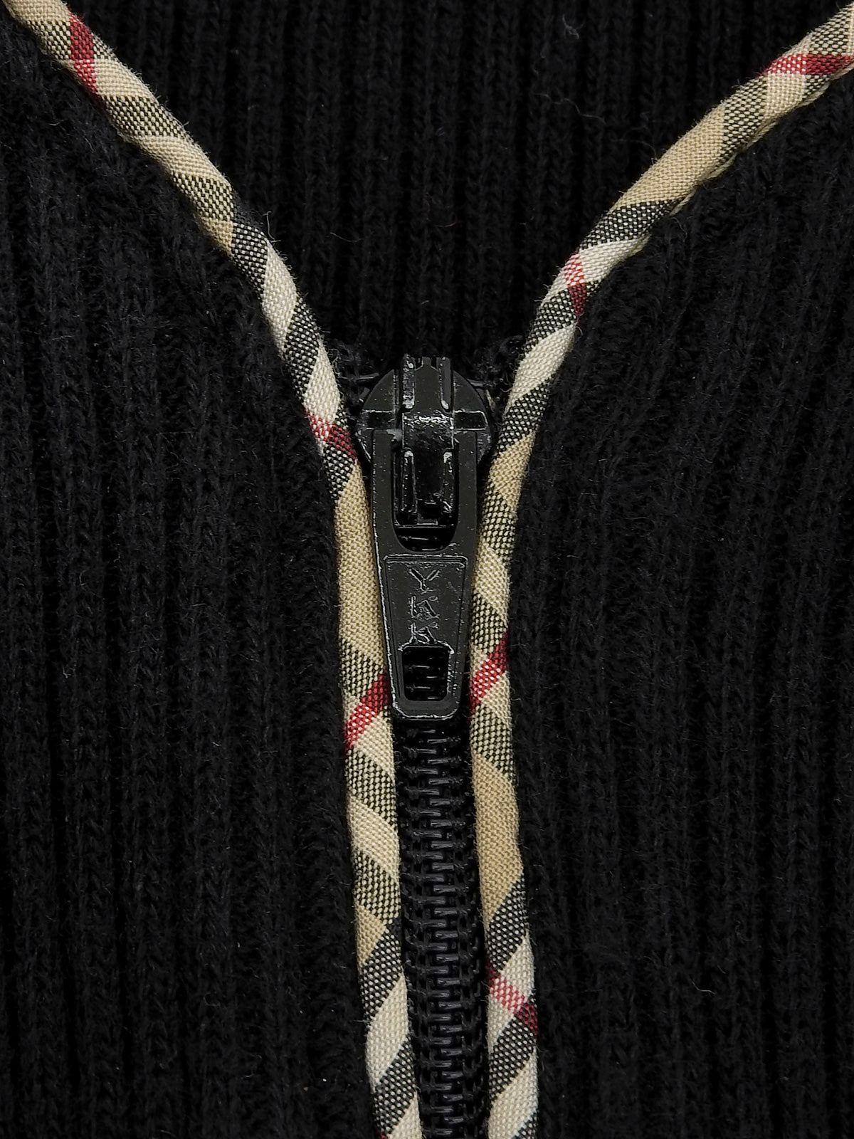 ノバチェックトリムデザインカーディガン ブラック