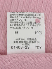 ロゴ刺繍パフスリーブポロシャツ ピンク