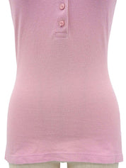 ロゴ刺繍パフスリーブポロシャツ ピンク