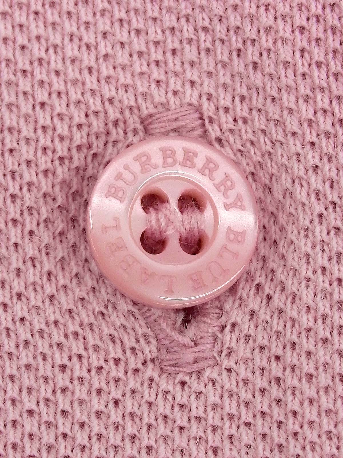 ロゴ刺繍パフスリーブポロシャツ ピンク