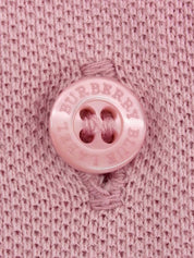 ロゴ刺繍パフスリーブポロシャツ ピンク