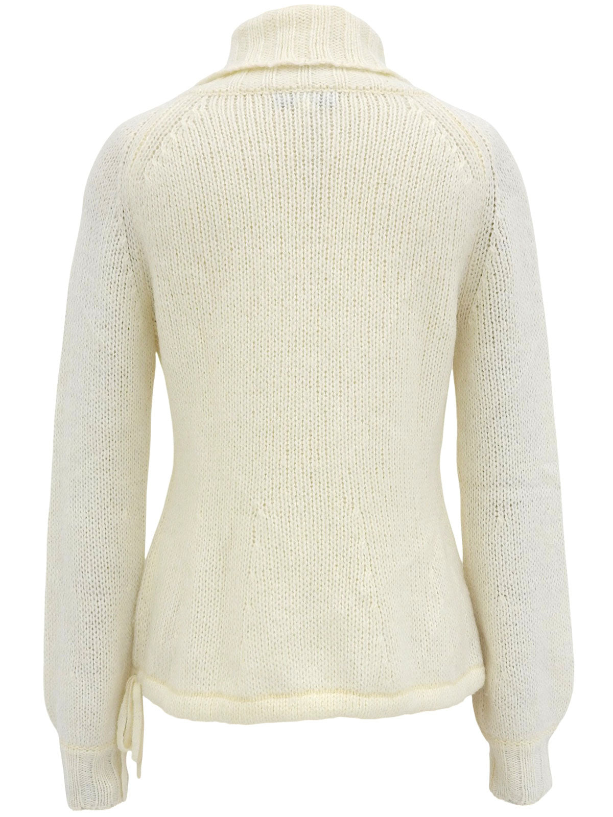 High-neck knit top in ivory