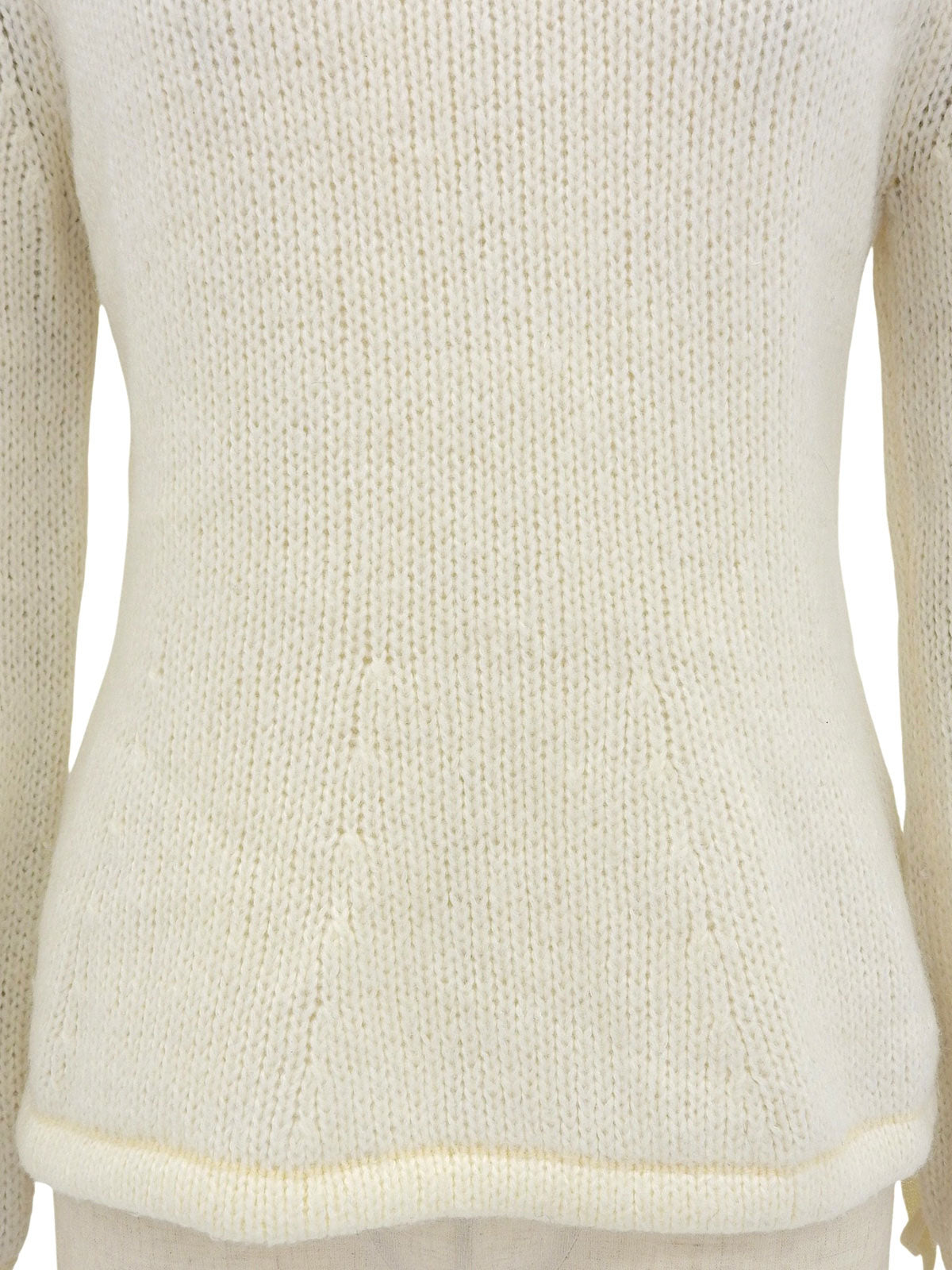 High-neck knit top in ivory