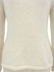 High-neck knit top in ivory