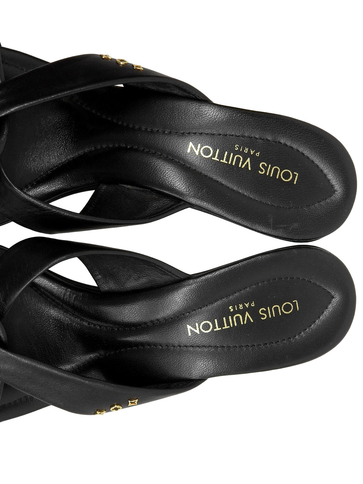 2002年製 レザーモノグラムプレートサンダル ブラック