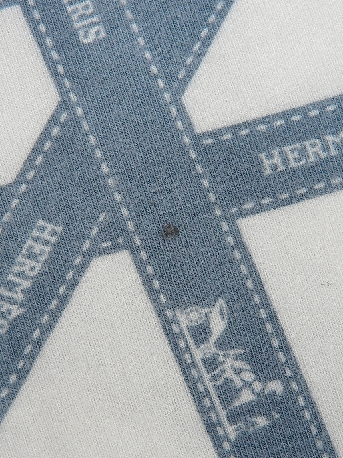 ボルデュックパターン半袖トップス アイスブルー／ホワイト