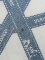 ボルデュックパターン半袖トップス アイスブルー／ホワイト