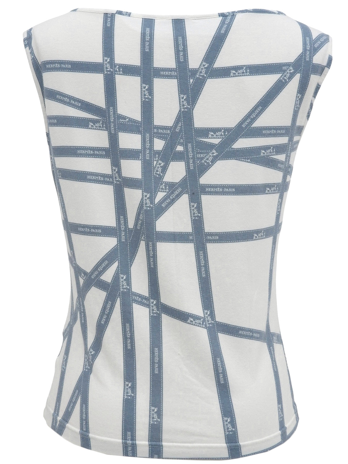 ボルデュックパターン半袖トップス アイスブルー／ホワイト