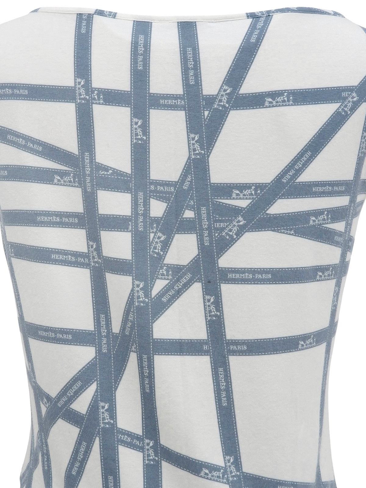 ボルデュックパターン半袖トップス アイスブルー／ホワイト