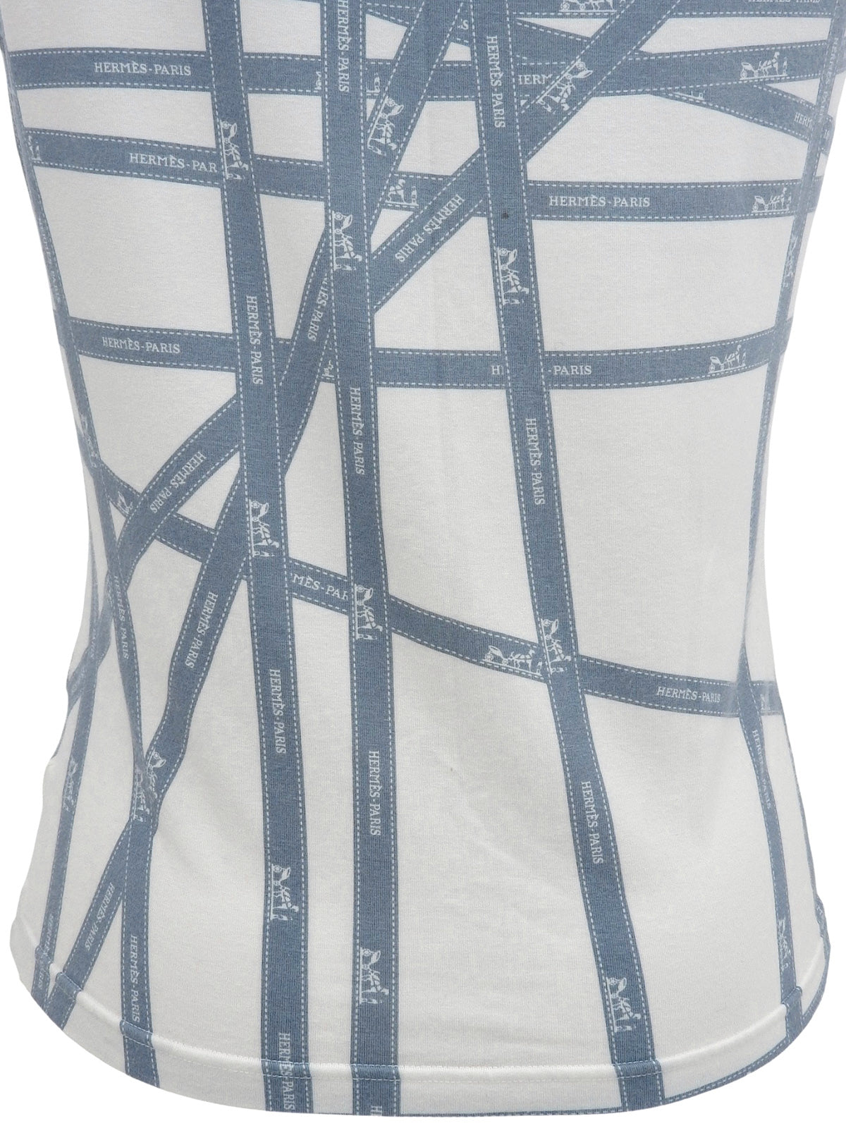 ボルデュックパターン半袖トップス アイスブルー／ホワイト