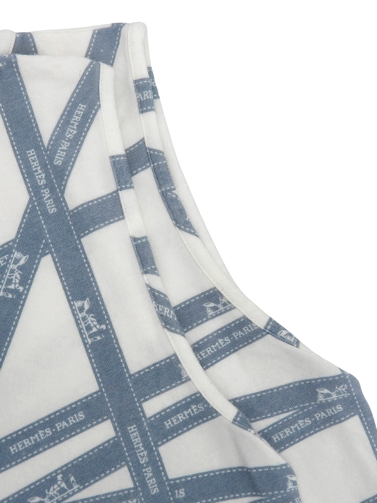 ボルデュックパターン半袖トップス アイスブルー／ホワイト