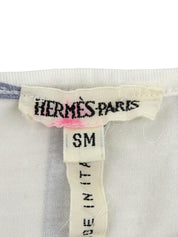 ボルデュックパターン半袖トップス アイスブルー／ホワイト