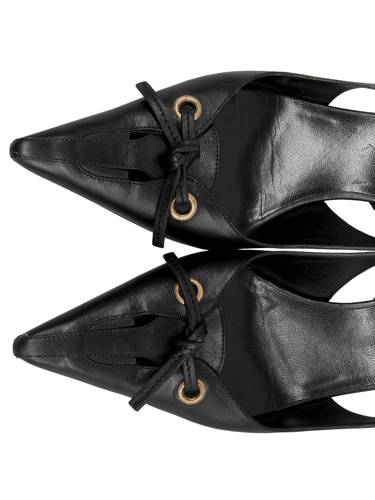 リボンポインテッドトゥミュール ブラック