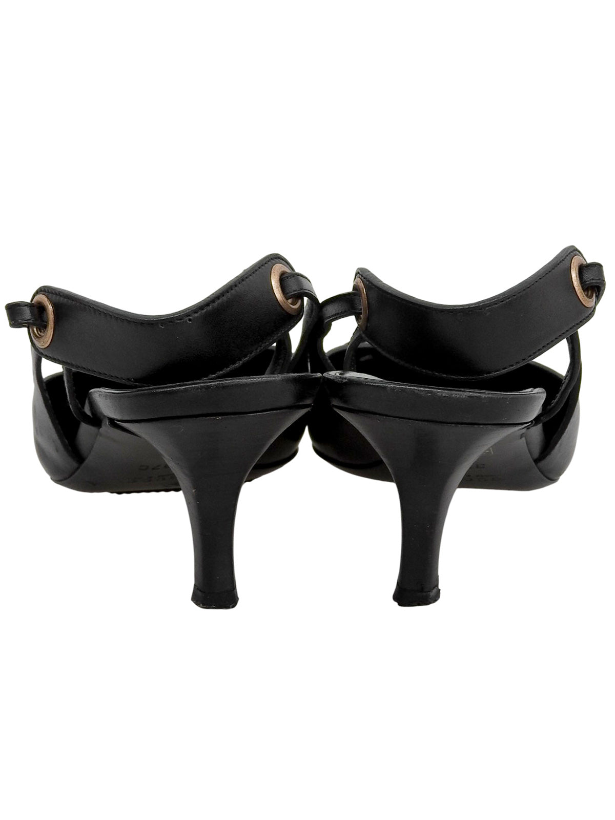 リボンポインテッドトゥミュール ブラック