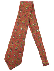 Animal pattern tie in red