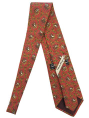 Animal pattern tie in red