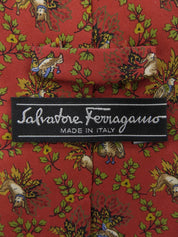 Animal pattern tie in red