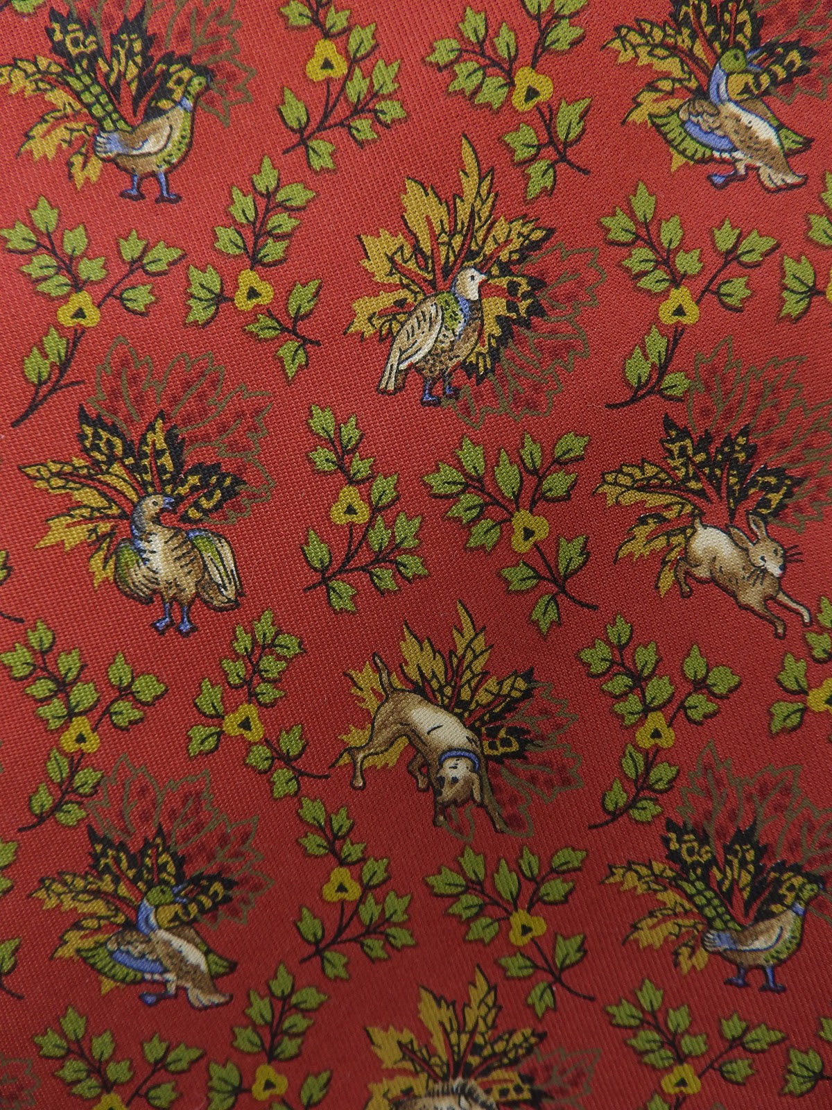 Animal pattern tie in red