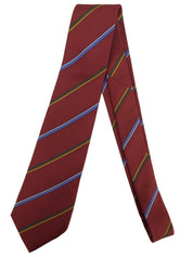 ロゴレジメンタルパターンネクタイ ボルドー/マルチ