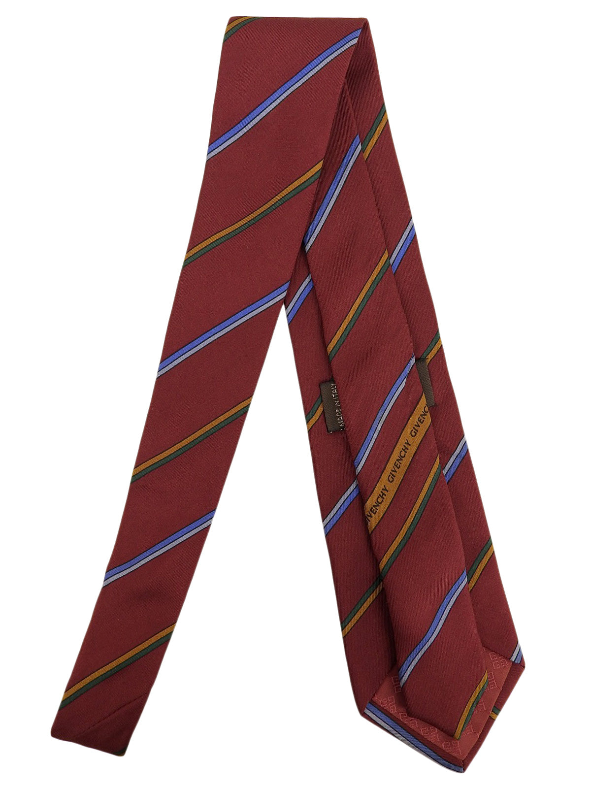 Logo Regimental Pattern Tie in Bordeaux/Multi