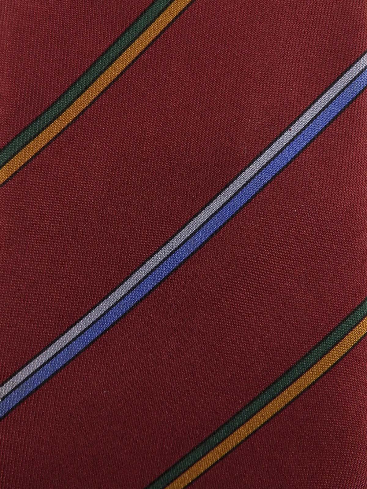 ロゴレジメンタルパターンネクタイ ボルドー/マルチ