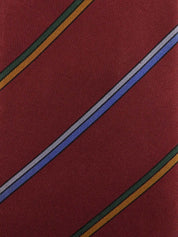 ロゴレジメンタルパターンネクタイ ボルドー/マルチ