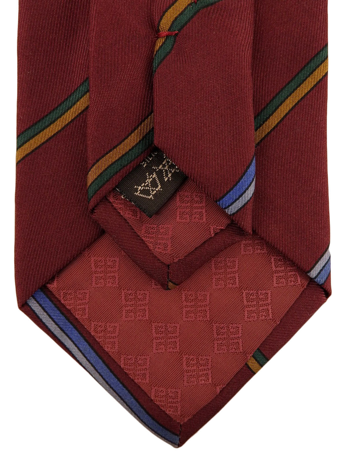 ロゴレジメンタルパターンネクタイ ボルドー/マルチ