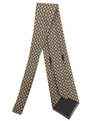 デザインパターンネクタイ イエロー/ブルー