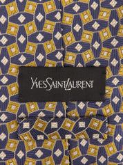 デザインパターンネクタイ イエロー/ブルー