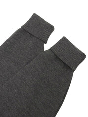 ウールロゴ刺繍長袖ニット グレー