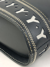 Y-Cut Logo Charm 2-Way Handbag Navy/White