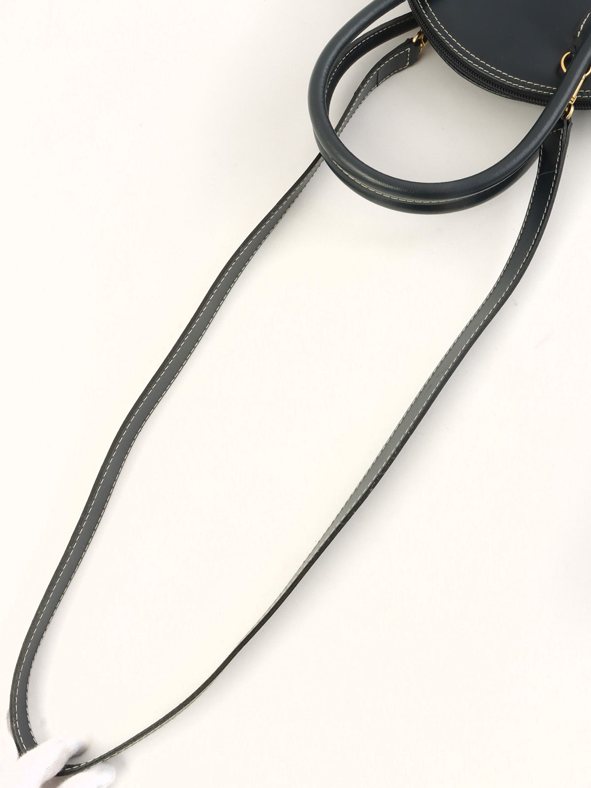 Y-Cut Logo Charm 2-Way Handbag Navy/White