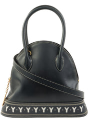 Y-Cut Logo Charm 2-Way Handbag Navy/White