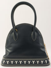 Y-Cut Logo Charm 2-Way Handbag Navy/White