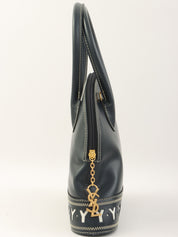 Y-Cut Logo Charm 2-Way Handbag Navy/White