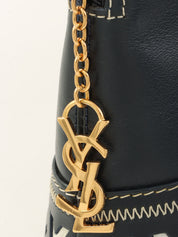 Y-Cut Logo Charm 2-Way Handbag Navy/White