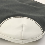 Circa 2003 Canvas CC Mark Stitch Chain Shoulder Bag Grey/White