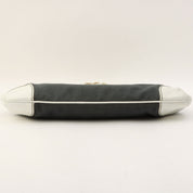 Circa 2003 Canvas CC Mark Stitch Chain Shoulder Bag Grey/White