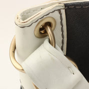 Circa 2003 Canvas CC Mark Stitch Chain Shoulder Bag Grey/White