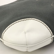 Circa 2003 Canvas CC Mark Stitch Chain Shoulder Bag Grey/White
