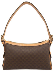 棕色单肩包，饰有碎石图案。