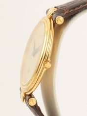 ラウンドロゴフェイスウォッチ ゴールド/ブラウン